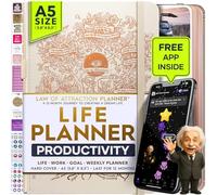 Law of Attraction Planner Life Planner - Planificador de vida semanal y mensual de lujo sin fecha para alcanzar tus objetivos. Un viaje de 12 meses para aumentar la productividad, el propósito y la