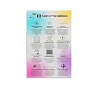 Law of Attraction Poster 12 Laws of The Universe Canvas Print Inspirational Wall-Art for Vision Board Living Room(Framed,12x18inch(30x45cm))
