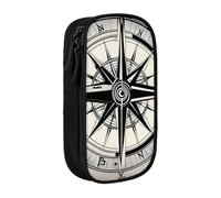 Law of The Compass Navigation 1 Estuche práctico con múltiples compartimentos para oficina, viajes, escuela, arte, suministros diarios, Black, Talla única, Bolsillo para el paquete