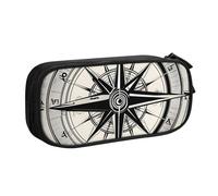 Law of The Compass Navigation - Estuche para lápices impreso, almacenamiento de cosméticos, herramientas de arte, suministros para estudiantes, profesores, uso versátil, Black, Talla única, Juego de