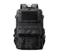 Lawaia 25L Mochila Viaje Hombre Mochila Militar Tactica Supervivencia Camping Trekking Mochilas Deporte Mujer Gimnasio Hombre Senderismo Impermeable 47 * 30 * 17cm (Negro CP)