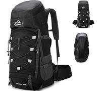 Lawaia Mochila Senderismo 60L Impermeable Ultraligera Mochilade Trekking Viaje Camping Gran Capacidad Hombre Mujer MontañA Mochila Supervivencia Equipado Con Una Cubierta Para la Lluvia