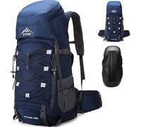 Lawaia Mochila Senderismo 60L Impermeable Ultraligera Mochilade Trekking Viaje Camping Gran Capacidad Hombre Mujer MontañA Mochila Supervivencia Equipado Con Una Cubierta Para la Lluvia