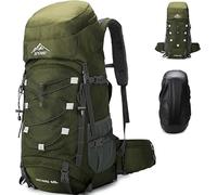 Lawaia Mochila Senderismo 60L Impermeable Ultraligera Mochilade Trekking Viaje Camping Gran Capacidad Hombre Mujer MontañA Mochila Supervivencia Equipado Con Una Cubierta Para la Lluvia