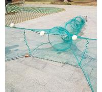 Lawaia Trampa para cangrejos Trampa para Peces Red de Pesca Trampa Plegable para cangrejos/Trampa portátil para Red fundida doblada con Flotador y Cadena para camarones, Langostas, cangrejos-3m