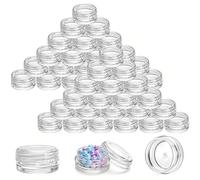 Lawei 108 Piezas Botes Pequeños de Plastico 3g/3ml Contenedores de plástico Contenedores Cosmético de Viaje con Tapa para Bálsamo Labial Crema Polvos Sombras de Ojos - Transparente