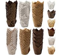 Lawei 300 piezas de tulipán para magdalenas, magdalenas, moldes de papel para hornear, envoltorios para bodas, cumpleaños, baby showers