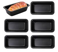 Lawei - Molde antiadherente para pan y tostadas (6 unidades, acero al carbono, 8,9 x 15,2 cm)