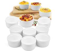 Lawei paquete de 12 Moldes para Soufflé Ramekin Dish Cuencos Moldes Cuencos Pequeños de Poecelana para Breme Brulee Postres y Moldes para Pastelería - Ø 9 cm, 180ml