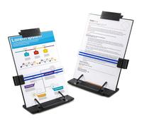 Lawei set de 2 Soporte para documentos de sobremesa con pinza ajustable y guía de líneas - Atril para documentos, cartas, legal y A4, hasta 150 hojas