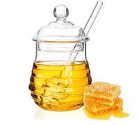 Lawei - Tarro de miel con cuchara y tapa de cristal resistente al calor, 283,5 g