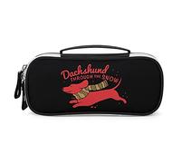 Lawenp Dachshund Through The Snow - Estuche portátil para lápices, Bolsa de Maquillaje, Bolso de Mano