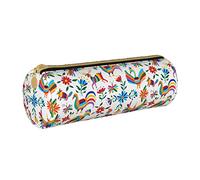 Lawenp Estuche cilíndrico de Cuero para lápices, Colorido patrón de Animales Salvajes, Bolsa de Almacenamiento Duradera para lápices, Estuche para lápices, Suministros Escolares