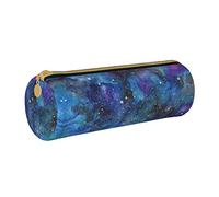 Lawenp Estuche cilíndrico de Cuero para lápices, Estuche para lápices con diseño de Universo de Acuarela, Estuche portátil para lápices para la Escuela universitaria