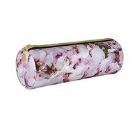 Lawenp Estuche cilíndrico de Cuero para lápices, patrón de Estampado de Flores, Bolsa de Almacenamiento Duradera para lápices, Organizador de Almacenamiento para bolígrafos