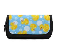 Lawenp Estuche de lápices de Pato Amarillo, Bolsa de bolígrafo con Doble Cremallera, portalápices de Gran Capacidad, Bolsa de papelería para Oficina en casa