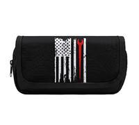 Lawenp Estuche para lápices con Bandera de EE. UU. Profesión de Ironworker, Bolsa para bolígrafo con Doble Cremallera, portalápices de Gran Capacidad, Bolsa de papelería para el hogar y la Oficina