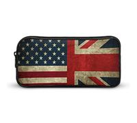 Lawenp Estuche para lápices Retro American and The Union Jack Flag, Estuche portátil de Gran Capacidad para bolígrafos, Organizador de papelería, Bolsa de Maquillaje con Cremallera