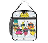 Lawenp Fiambrera aislada Hello Summer Graffiti Lunch Cooler Bag Pino Sandía Fresa Contenedor de comida térmica reutilizable Tote para trabajo Viajes Picnic