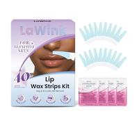 LaWink Juego de tiras de cera para labios, 40 unidades, 4 toallitas calmantes de aceite para la boca y los labios, depilación del labio superior, depilación facial para mujeres