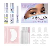 LAWINK Kit de alisado de pestañas permanente, enrollador y levantamiento de pestañas, kit de laminación de cejas 2 en 1, incluye protectores para los ojos, almohadillas y accesorios para uso en el