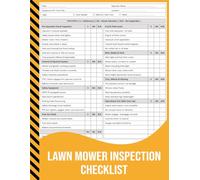 Lawn Mower Inspection Checklist: Pre-Operation & Post-Use Safety and Maintenance Log for Landscaping, Groundskeeping, and Garden Equipment.