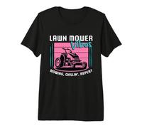 Lawn Mower Vibes Mowing Chillin' Repeat Mowing Tractor Segadora Camiseta Premium