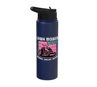 Lawn Mower Vibes Mowing Chillin' Repeat Mowing Tractor Segadora Stainless Steel Insulated Water Bottle