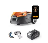 LawnMaster AMD18i-800 Plus - Cortacésped robótico MX de 24 V con visión artificial y carga automática, kit de alimentación para la aplicación, con batería de repuesto y cuchillas