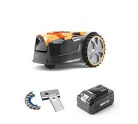 LawnMaster DM16-200 Plus - Kit de alimentación para cortacésped robótico «Drop and Mow» MX de 24 V, con batería y cuchillas de repuesto
