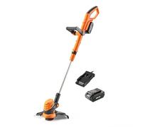 LawnMaster MX - Cortadora de césped y bordeadora inalámbrica de 24 V y 25 cm, 3 en 1, funciona con pilas, kit de ruedas desmontables, batería MX de 24 V de iones de litio de 2.0 Ah y cargador, 2 años