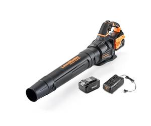 LawnMaster Soplador Hojas a batería 24V MX con Modo Turbo | Inalámbrico, batería 4Ah con cargador, flujo de aire potente, control crucero y tubo soplador desmontable, garantía 2 años