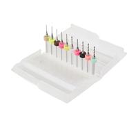 Lawnoval 10 brocas PCB de 0,6 a 0,5 mm, aleación dura, mini ranura en espiral, cortador de doble filo para placa de circuito impreso SMT CNC