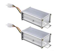 Lawnoval 2 convertidores reductores de CC 36 V-72 V a 12 V 10 A, regulador de potencia de aluminio de 120 W con sobrecarga para protección de vehículos eléctricos