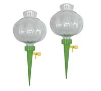 Lawnoval 2 dispositivos automáticos de riego de plantas, linterna transparente con flujo ajustable para plantas en maceta para interiores y exteriores, 10.6 x 3.8 pulgadas