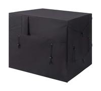 Lawnoval 210D - Cubierta impermeable para bomba de calor de piscina para unidades al aire libre, 39.75 x 33.8 x 30.7 pulgadas, color negro, con ventilación y 8 cordones ajustables