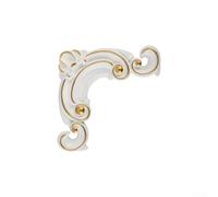 Lawnoval 4 calcomanías talladas de PVC para pared de muebles, con respaldo para una aplicación sin esfuerzo (blanco con dorado)