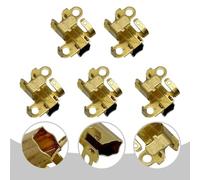 Lawnoval 5 soportes de cepillo de carbono para martillo eléctrico compatibles con martillo giratorio Bosch GBH2-26, construcción de plástico duradero, fácil instalación, dorado, 19,5 x 7,5 mm