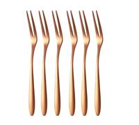 Lawnoval 6 tenedores de frutas de acero inoxidable 304 mini palillos de comida para pasteles, postres, sushi, aperitivos, aperitivos, fiambrera, uso en fiestas, color plateado