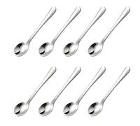 Lawnoval 8 piezas de acero inoxidable para mini cucharas, tarros de especias de 7,5 cm, sal, azúcar, miel, pimienta, compatible con recipientes pequeños