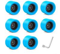 Lawnoval 8 ruedas de poliuretano resistentes al desgaste con rodamientos para monopatines cuádruples y patines de doble fila, 58 x 39 mm, color negro