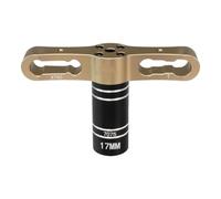 Lawnoval Adaptador de cubo de rueda hexagonal de 17 mm, herramienta de manga de metal para coches y camiones a control remoto, carreras todoterreno, compatible con múltiples marcas, color plateado