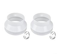 Lawnoval Adaptador reductor de conducto de PVC de 8 a 6 pulgadas con abrazaderas de manguera de acero inoxidable 304 para HVAC del hogar y ventilación de baño, blanco, 2 unidades
