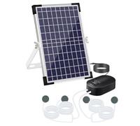 Lawnoval Aireador solar de estanque de 10 W y 10 V con 3 modos y batería de 4400 mAh, juego de bomba de oxígeno con 4 piedras de aire para estanques de jardín y acuarios