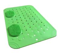 Lawnoval Alfombrilla antideslizante para masaje de pies con ventosas, almohadilla de piso TPE texturizada, agujeros de drenaje rápido, montaje en pared, 50 x 32 cm