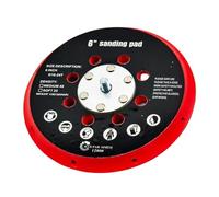 Lawnoval Almohadilla de respaldo para lijadora orbital de 150 mm, 17 agujeros, para discos de molienda y lijado, placa de plástico de alta velocidad de 12000 rpm, 1 unidad, color negro