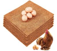 Lawnoval Almohadillas de anidación de pollo de 11.8 x 11.8 pulgadas, forro de caja de anidación de palma de coco para gallinas, paquete de 6 o 10 tapetes de cama de granja