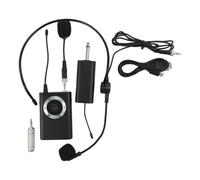 Lawnoval Auriculares inalámbricos con micrófono con pantalla LED, 50 m para alcance, 15 frecuencias, ABS Build Teaching, fitness, guía turística, color negro