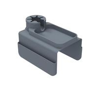 Lawnoval Bandeja de silicona antideslizante con bolsillos laterales para bebidas, aperitivos, mandos a distancia y teléfonos, organizador impermeable para reposabrazos de sofá, 29 x 48 cm, gris