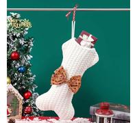 Lawnoval Bolsa de adornos colgantes de hueso de punto para decoración navideña, medias de Navidad, bolsas de decoración de Navidad al aire libre